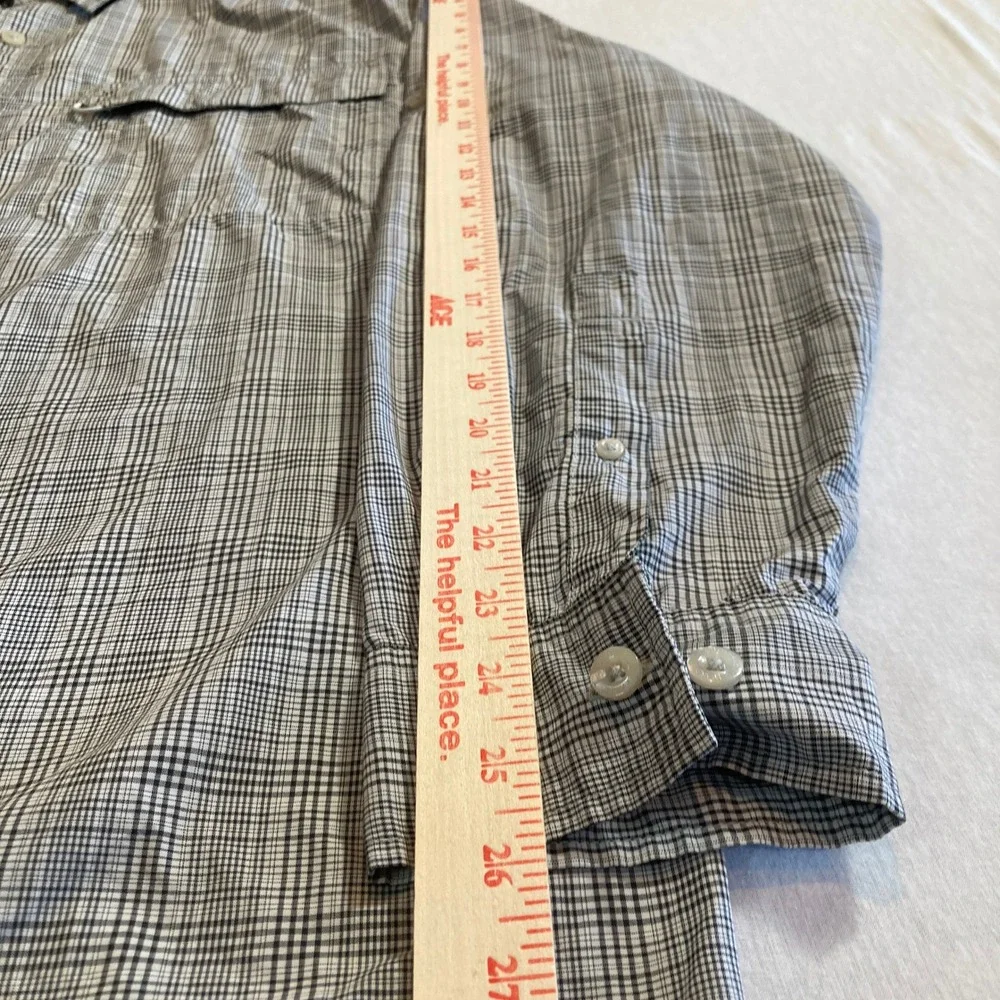 The‎ North Face Mens XXL Plaid Hiking Shirt Grey Long Sleeve Ventilated 2 Pocket